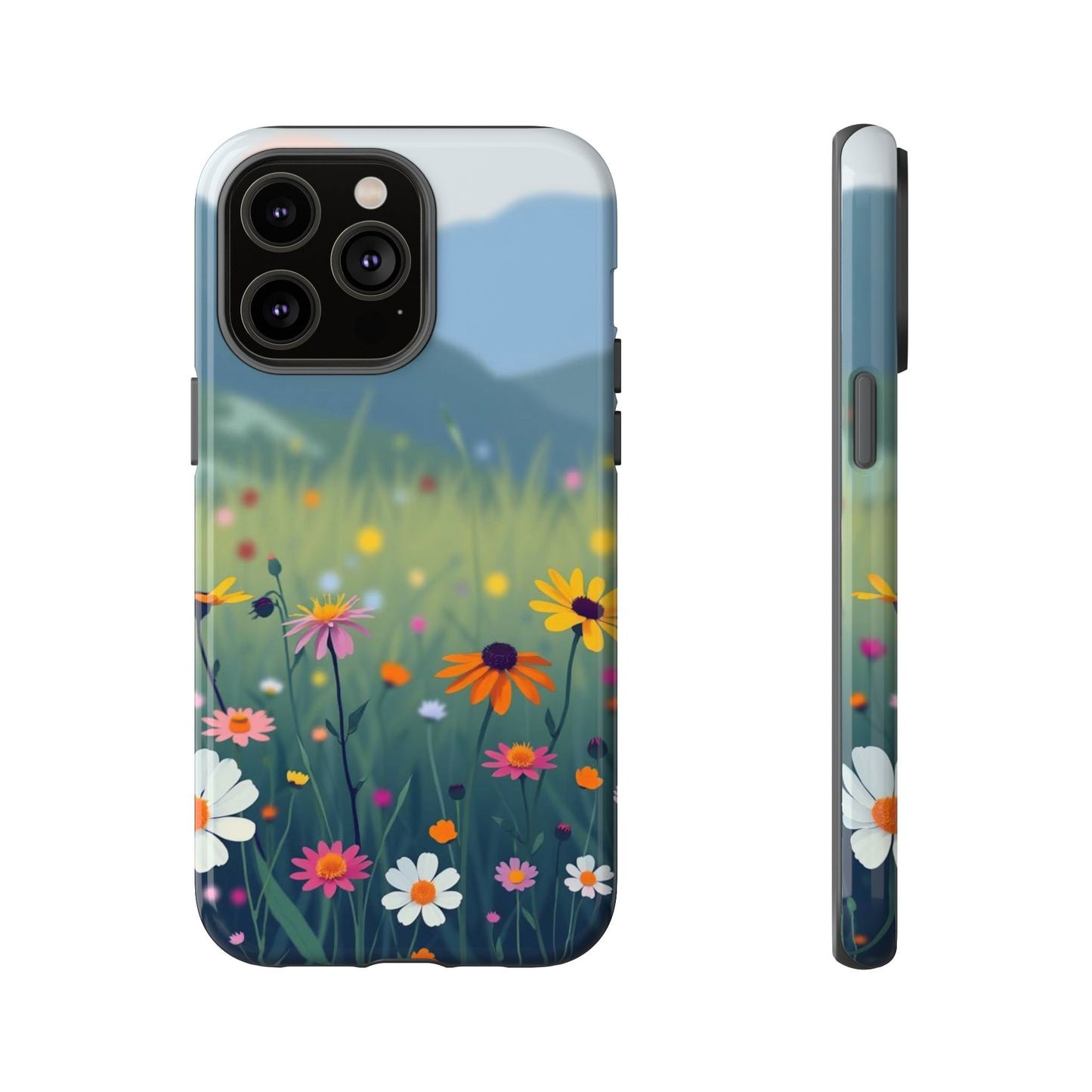 iPhone 14 Pro Max / Glossy Phone Case - Vibrant Meadow Design Phone Case