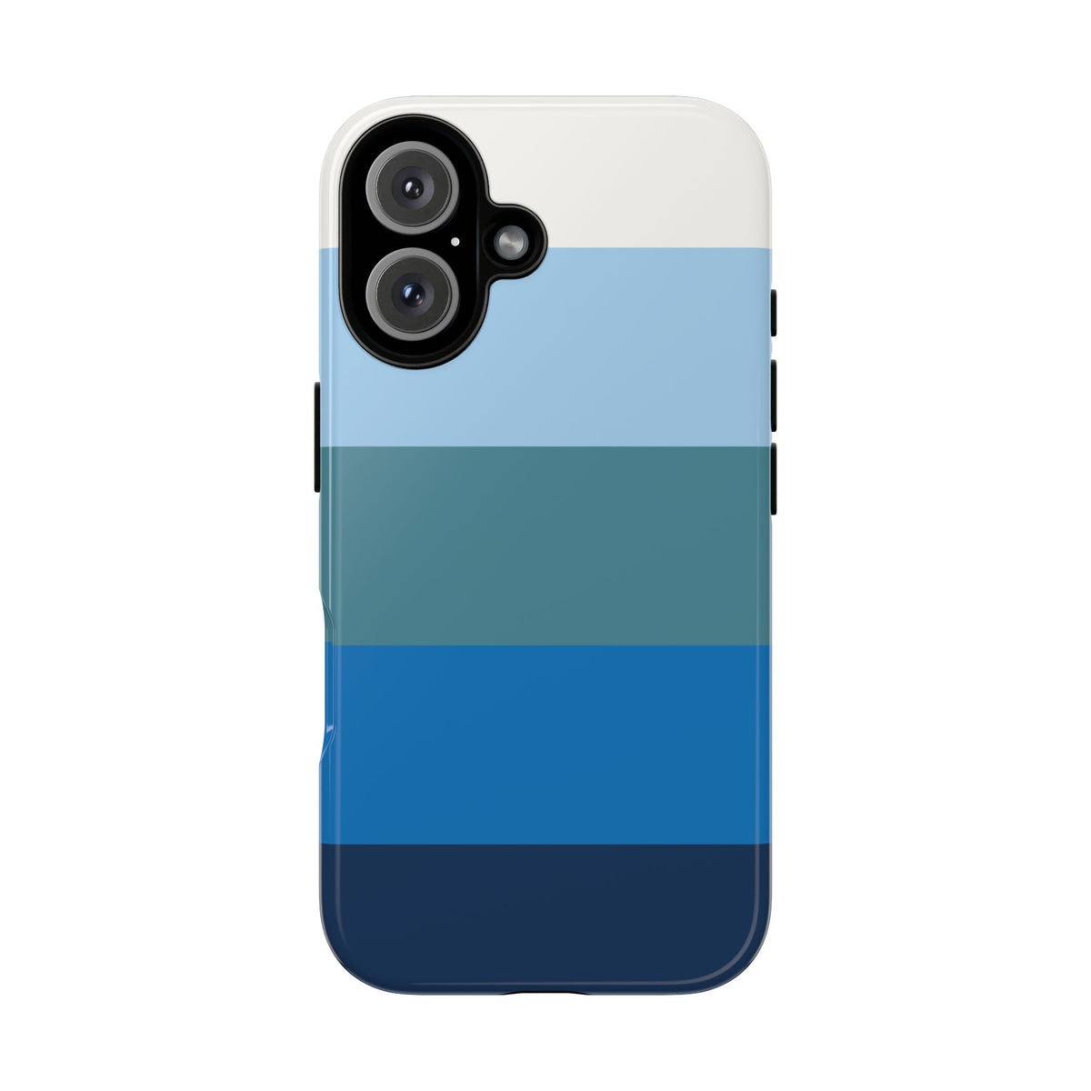 Blue and White Stripe Pattern Phone Case - Blue Phone Case - iPhone 16 / Glossy