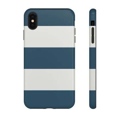 Blue & White Horizontal Stripe Pattern Phone Case - Blue Phone Case - iPhone XS MAX / Glossy