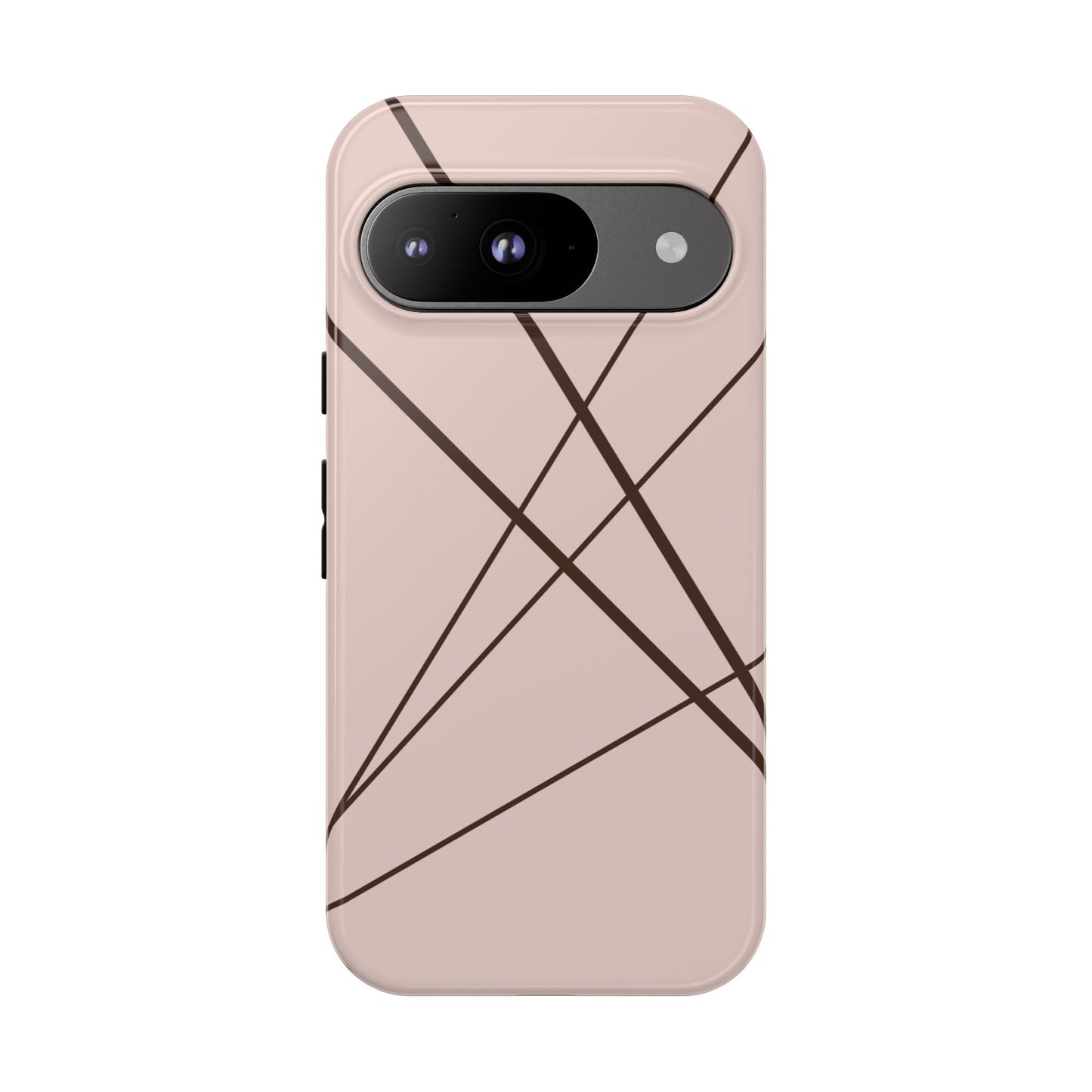 Abstract Pink with Brown Lines Phone Case - Pink Phone Case - Google Pixel 9 / Glossy