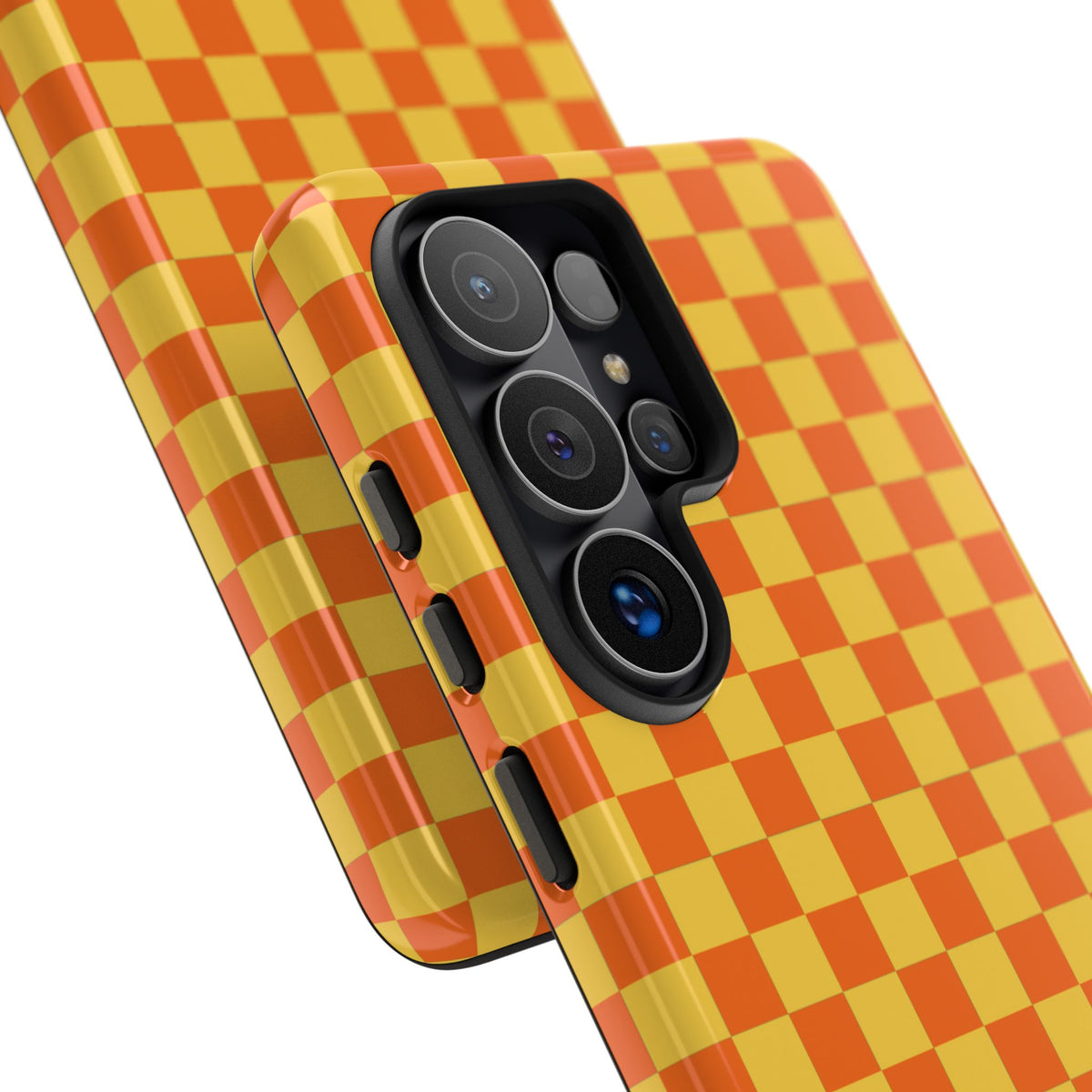 Trendy Orange & Yellow Small Checked Pattern Phone Case - Yellow Phone Case