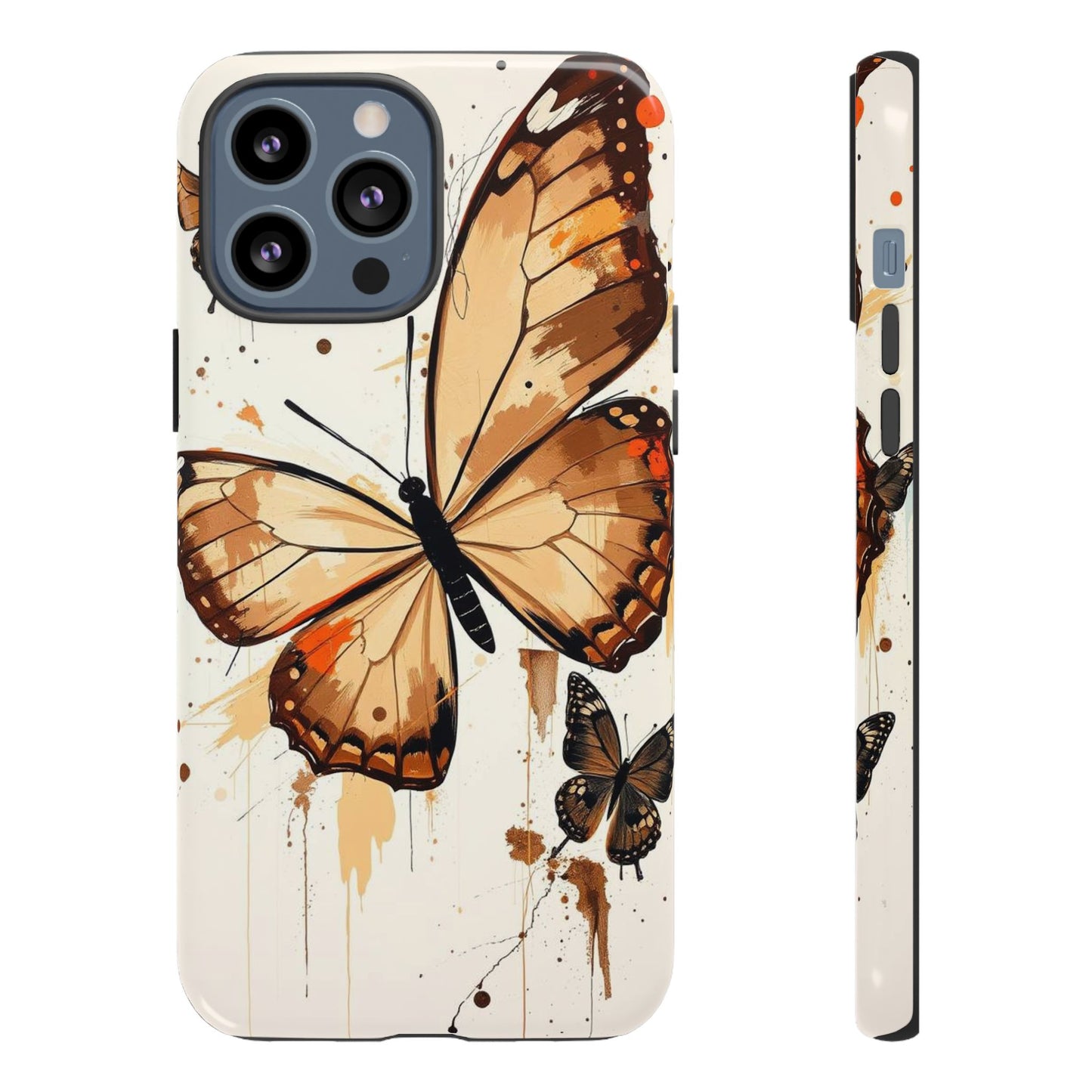iPhone 13 Pro Max / Glossy Phone Case - Acrylic Style Butterflies Design Phone Case
