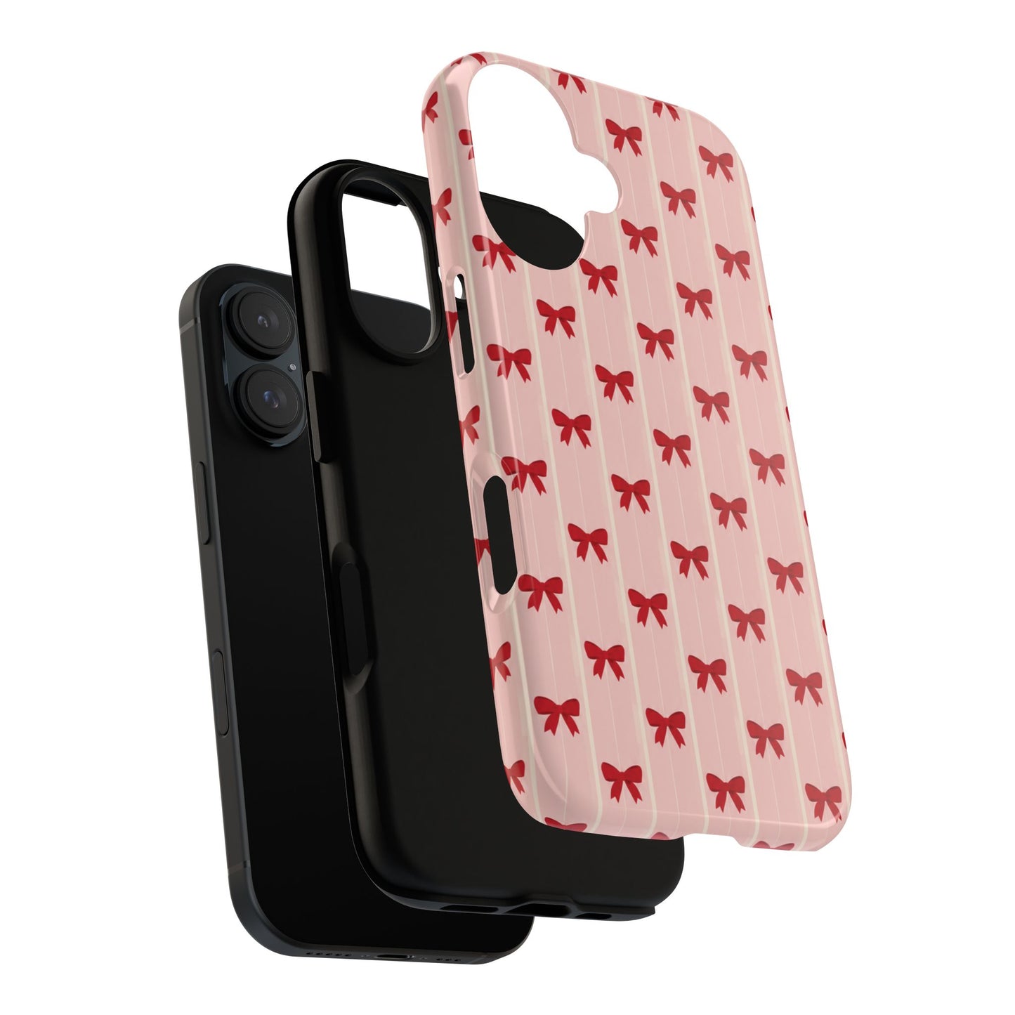 Retro Cherry Red Bow Pattern Phone Case