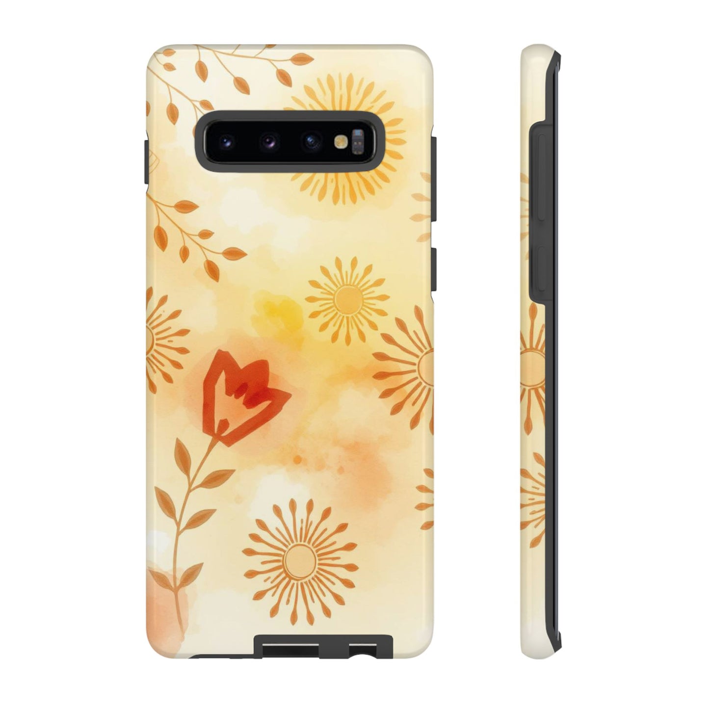 Samsung Galaxy S10 Plus / Glossy Phone Case - Boho Chic Watercolour Pattern Phone Case