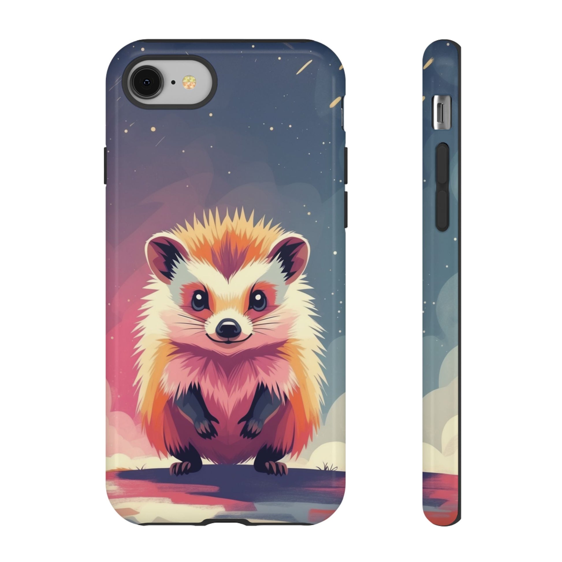 Stylised Hedgehog Design Phone Case - Multicolor Phone Case - iPhone 8 / Glossy