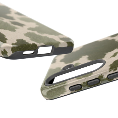 Stylish Olive Green Cow Print Phone Case