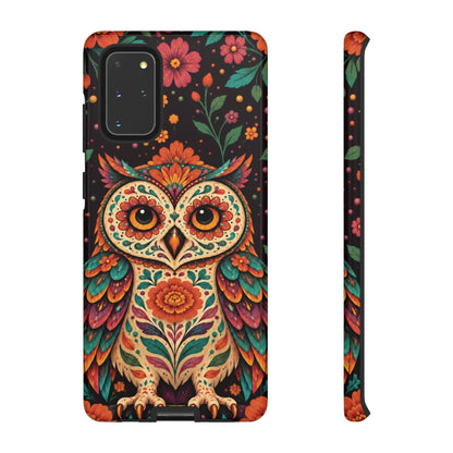 Vibrant Terracotta and Teal Calavera Owl Phone Case - Multicolor Phone Case - Samsung Galaxy S20+ / Glossy