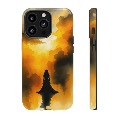 iPhone 13 Pro / Glossy Phone Case - Watercolour Gothic Woman in Black Phone Case