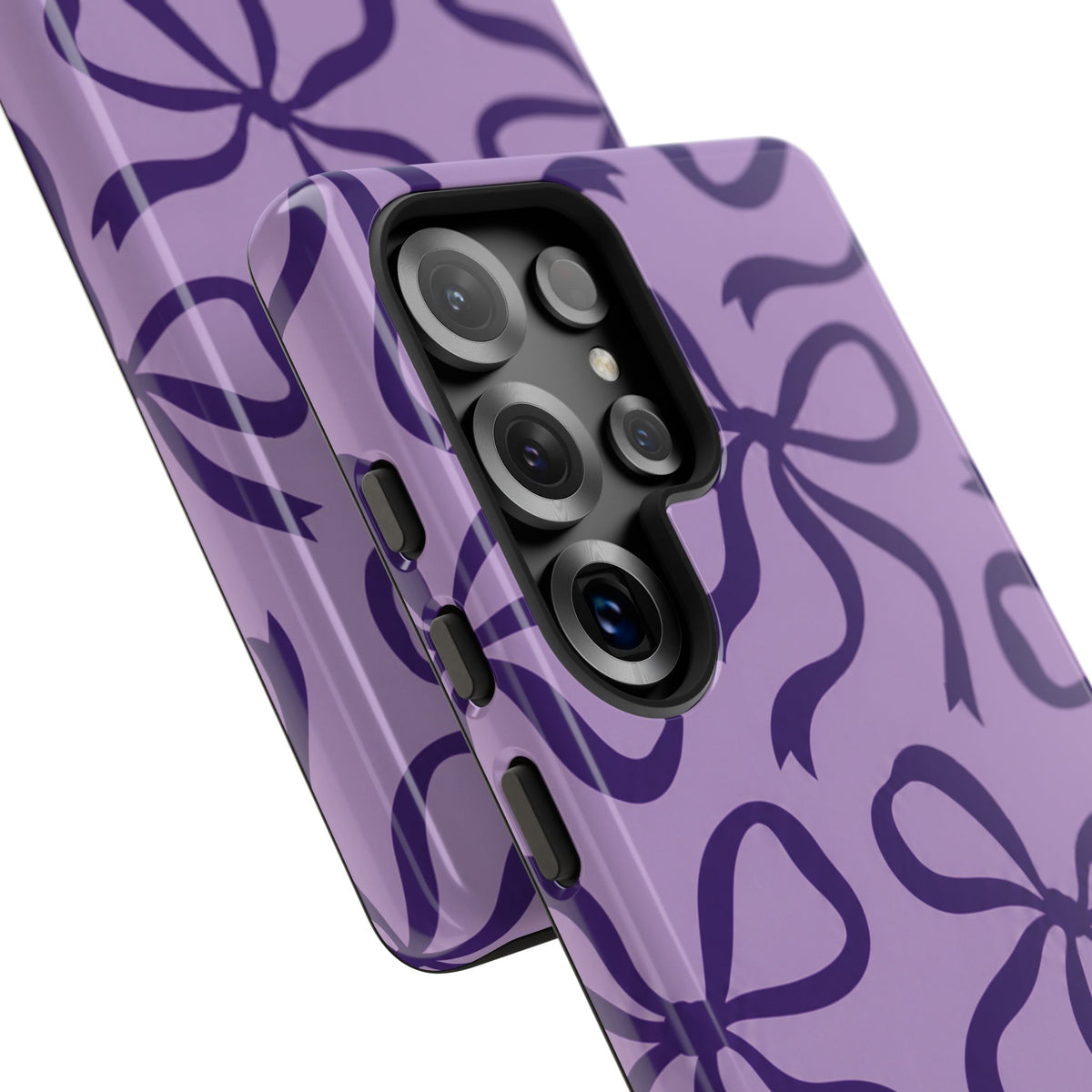 Bold Lilac and Deep Purple Bow Pattern Phone Case