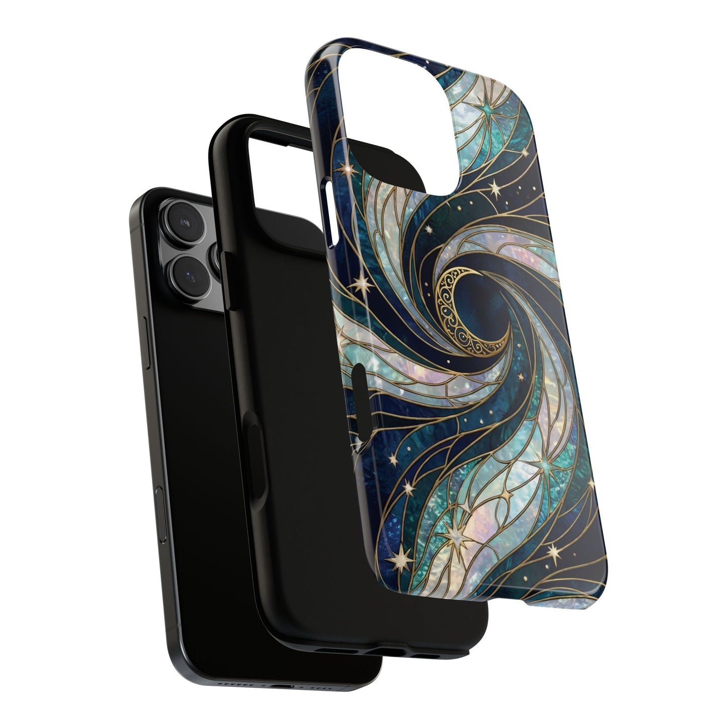 Elegant Navy & Teal Celestial Swirl Phone Case