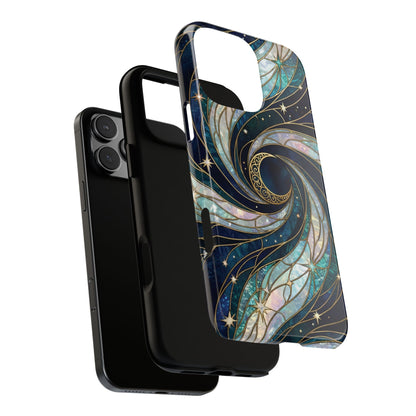 Elegant Navy & Teal Celestial Swirl Phone Case