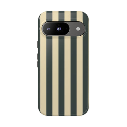 Green & Beige Stripe Pattern Phone Case - Green Phone Case - Google Pixel 9 / Glossy