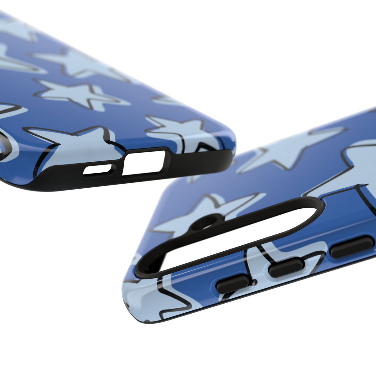 Cobalt Blue Doodle Star Phone Case