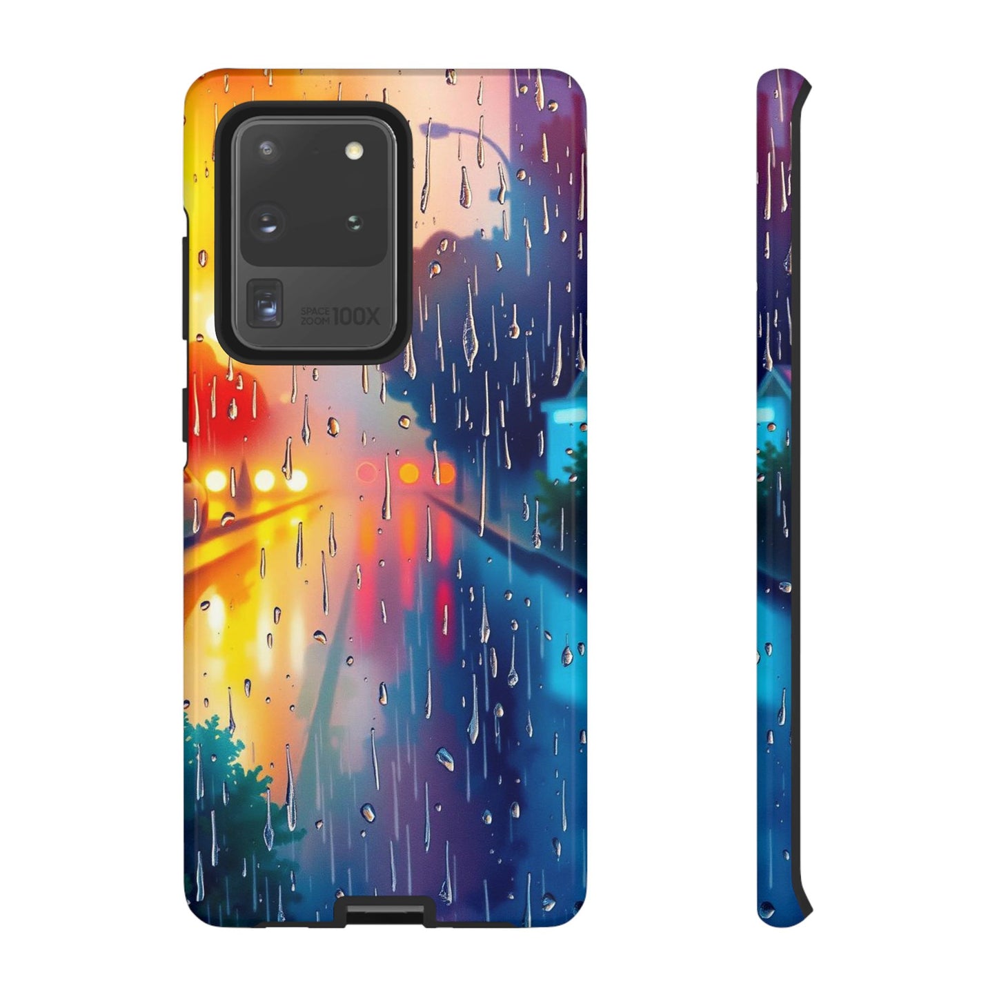 Samsung Galaxy S20 Ultra / Glossy Phone Case - Electric Rain Watercolour Design Phone Case