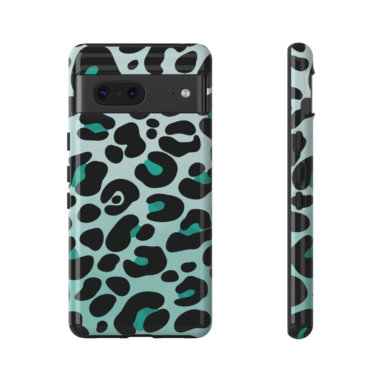 Cool Aqua Leopard Print Phone Case