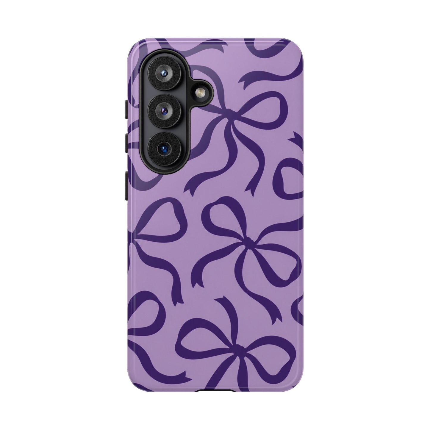 Bold Lilac and Deep Purple Bow Pattern Phone Case
