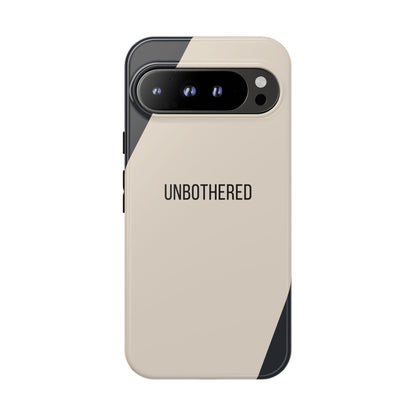 Google Pixel 9 Pro XL / Glossy Phone Case - Sassy Statement Case ’Unbothered’ in Beige & Charcoal