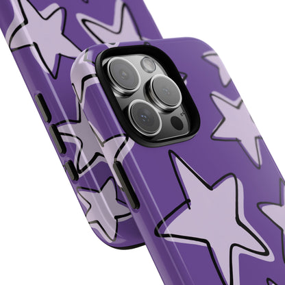 Violet Purple Doodle Star Phone Case