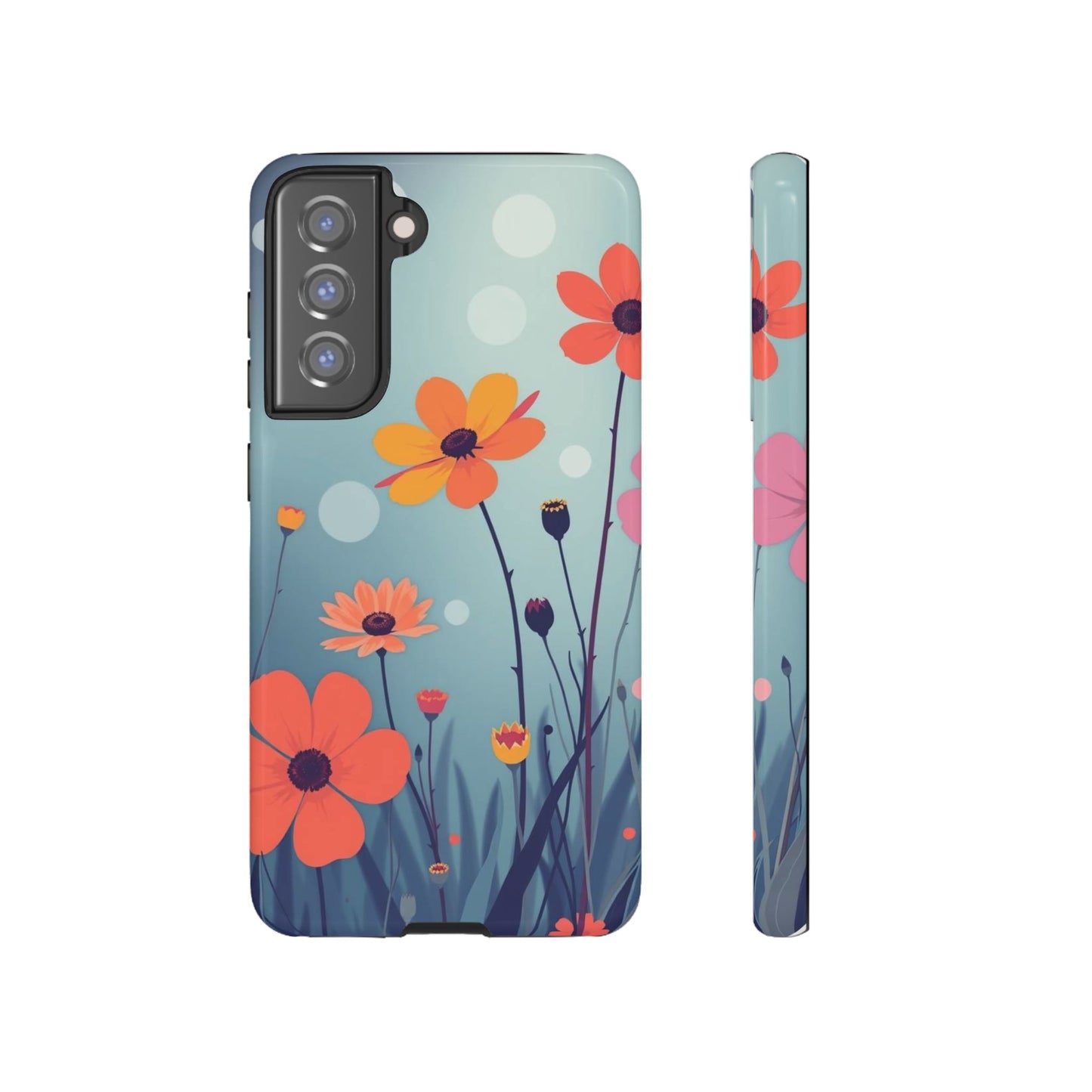 Samsung Galaxy S21 FE / Glossy Phone Case - Vibrant Wildflowers Design Phone Case