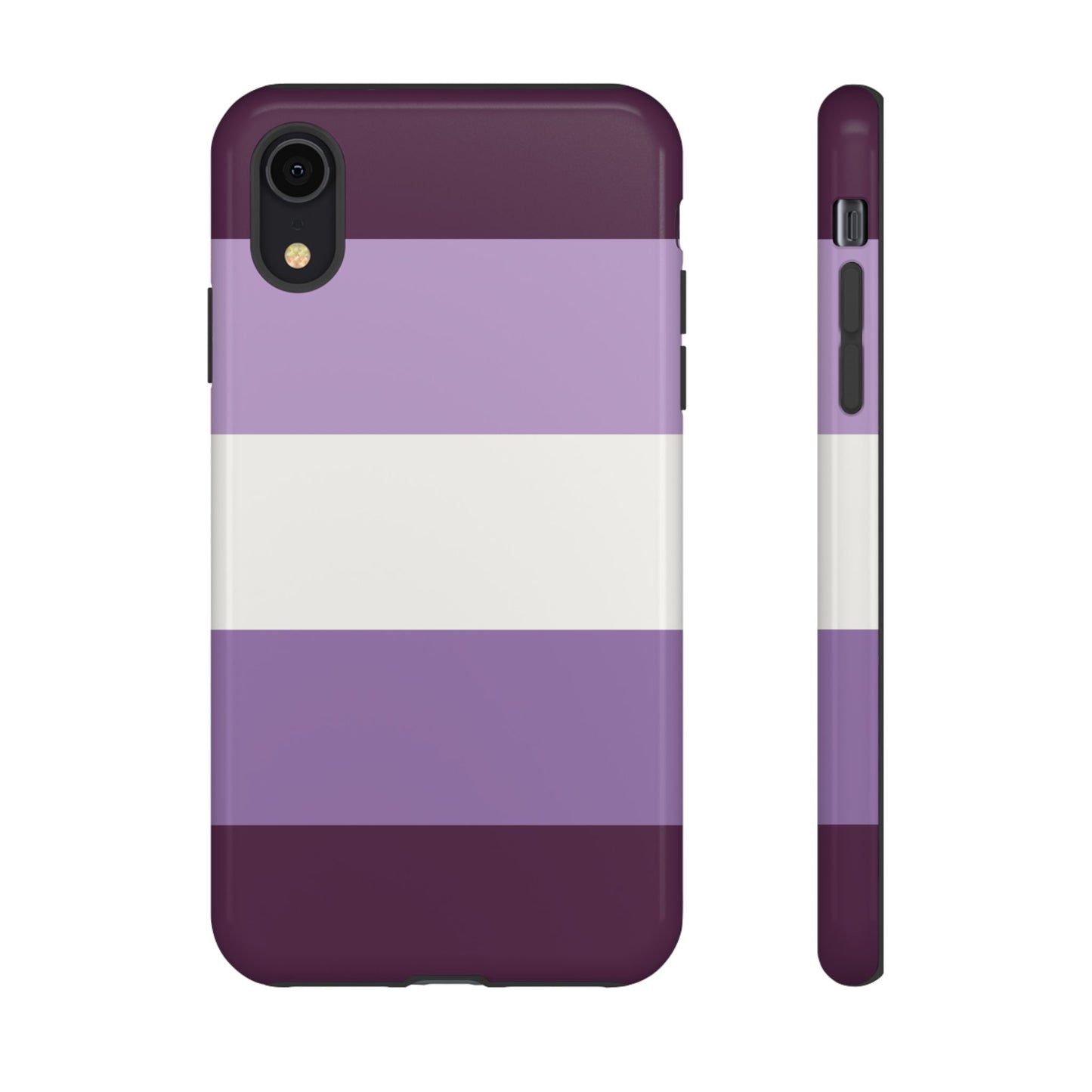 iPhone XR / Glossy Phone Case - Purple Stripe Pattern Phone Case
