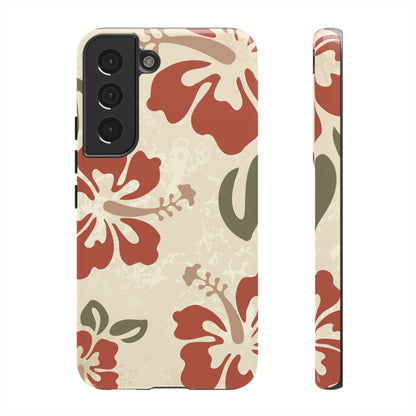 Samsung Galaxy S22 / Glossy Phone Case - ’Boho Chic Hibiscus Pattern #1’ Phone Case
