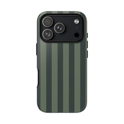 Dark Green Stripe Pattern Phone Case - Green Phone Case - iPhone 18 Pro / Glossy