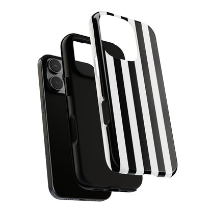 Simple Black & White Stripe Pattern Phone Case - White Phone Case