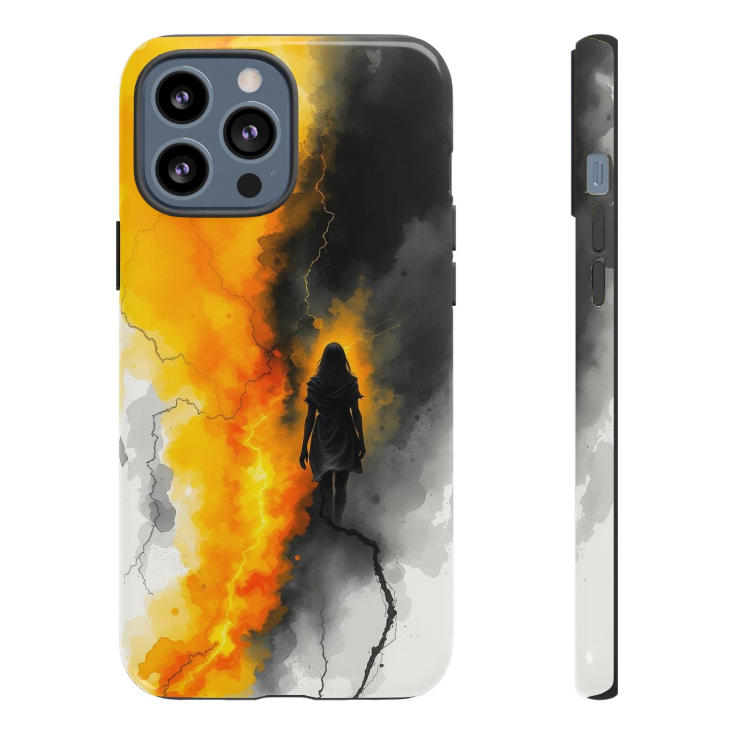iPhone 13 Pro Max / Glossy Phone Case - Watercolour Gothic Silhouette of a Woman Phone Case