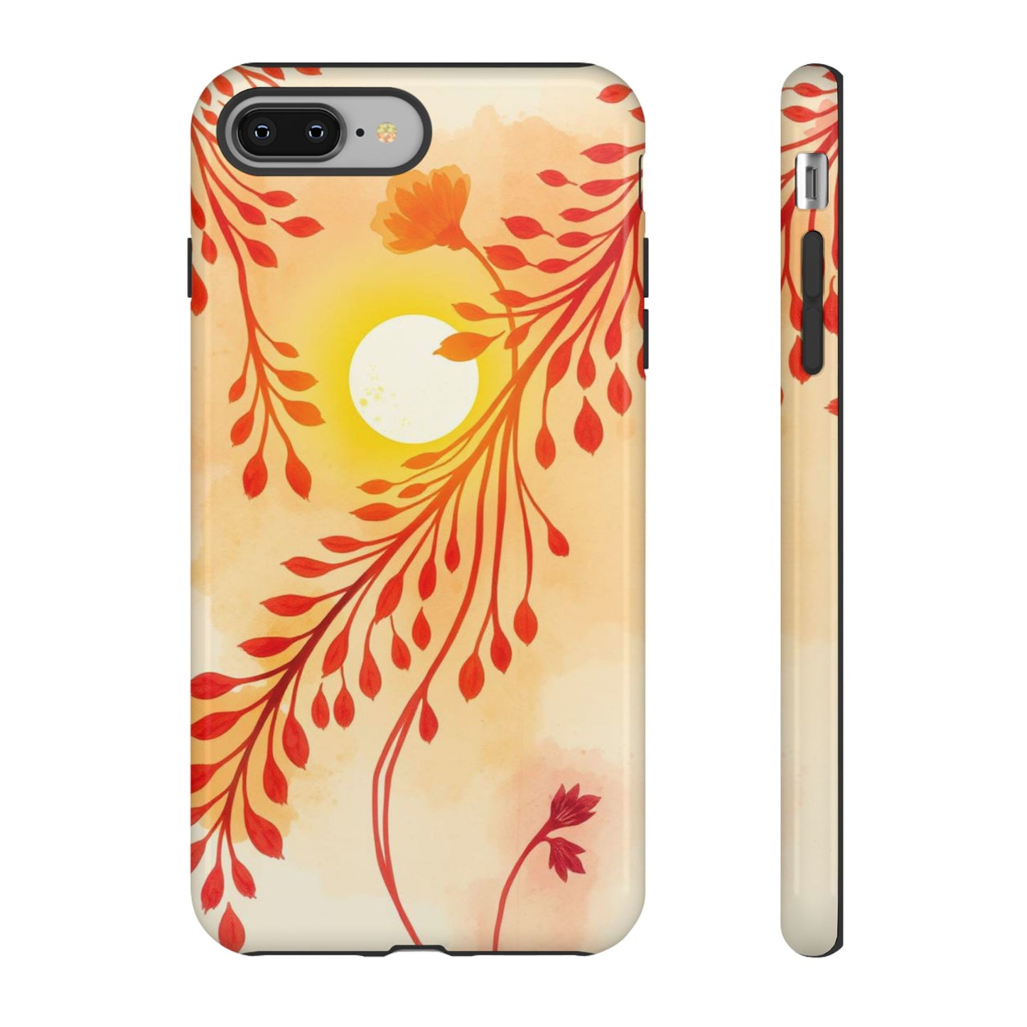 iPhone 8 Plus / Glossy Phone Case - Boho Chic Watercolour Sunset Design Phone Case