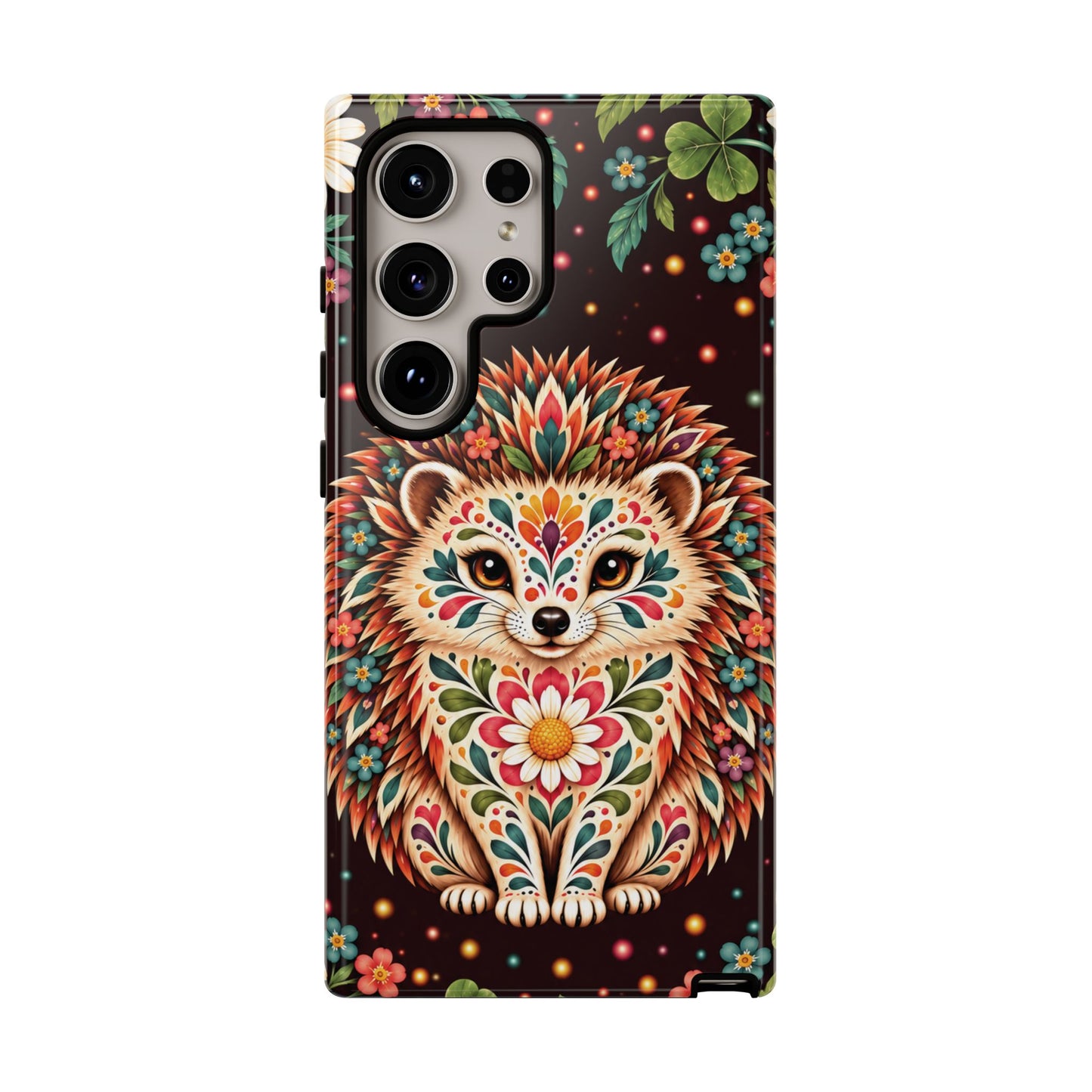 Vibrant Terracotta and Teal Calavera Hedgehog Phone Case - Multicolor Phone Case - Samsung Galaxy S24 Ultra / Glossy