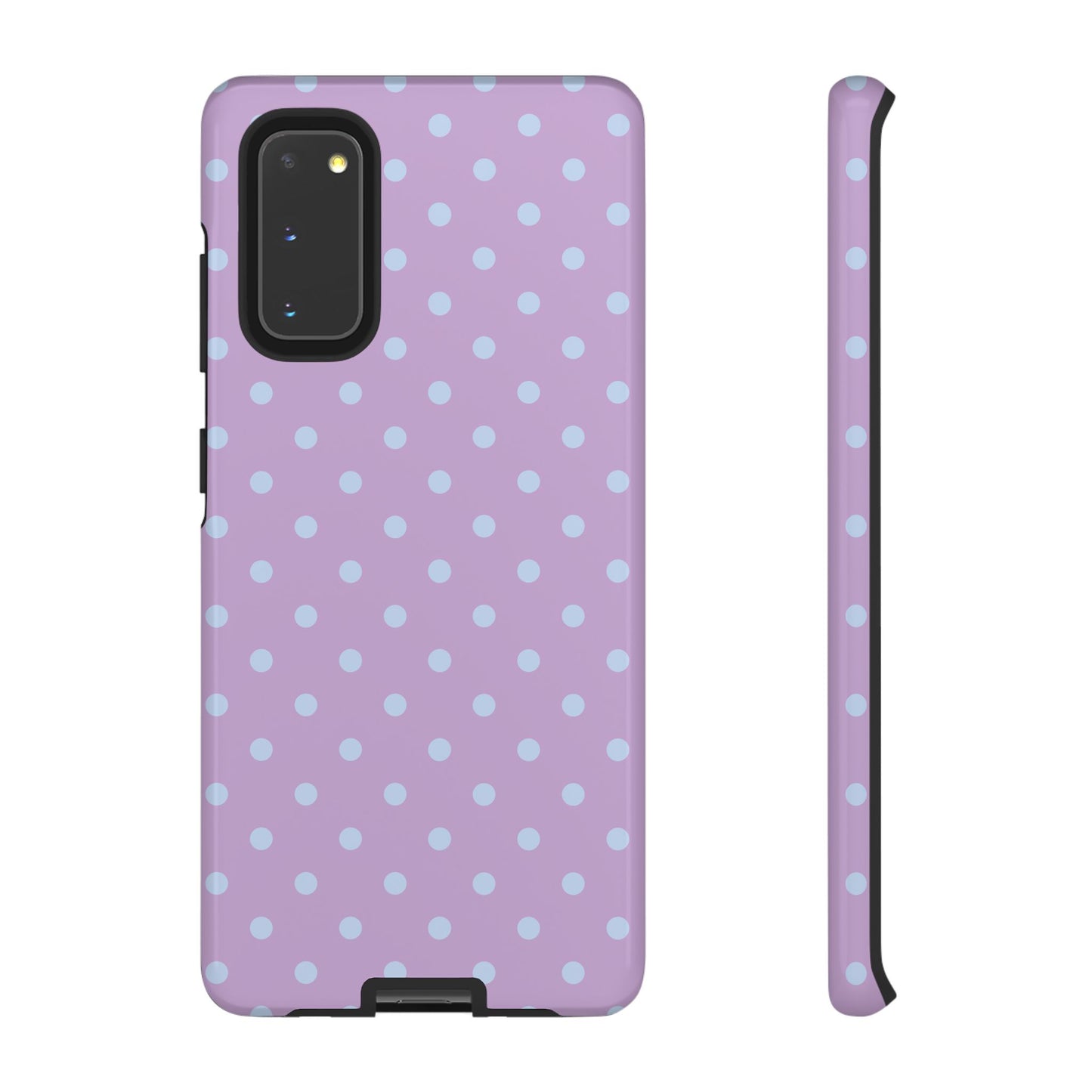 Samsung Galaxy S20 / Glossy Phone Case - Trendy Lilac & Ice Blue Dot Pattern Phone Case