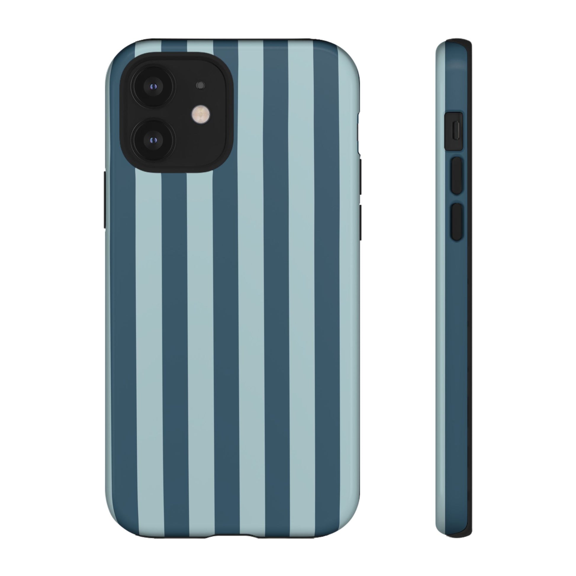 Blue Stripe Pattern Phone Case - Blue Phone Case - iPhone 12 / Glossy