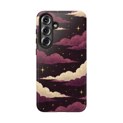 Illustrated Plum Clouds & Stars Phone Case