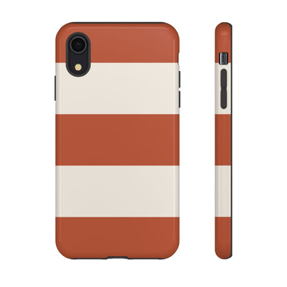 iPhone XR / Glossy Phone Case - Terracotta Horizontal Stripe Pattern Phone Case