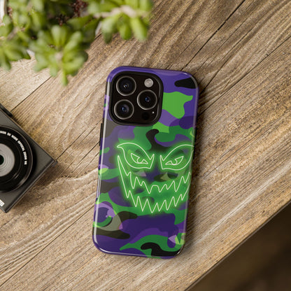 Phone Case - Green & Purple Neon Face Camo Phone Case