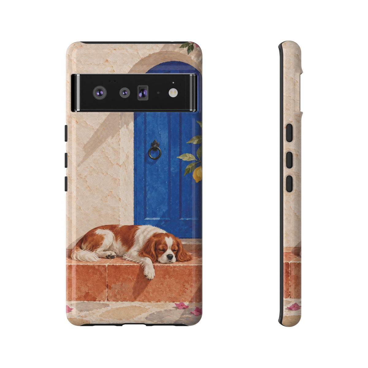 Cavalier King Charles Spaniel Blue Door Siesta Phone Case - Multicolor Phone Case - Google Pixel 6 Pro / Glossy