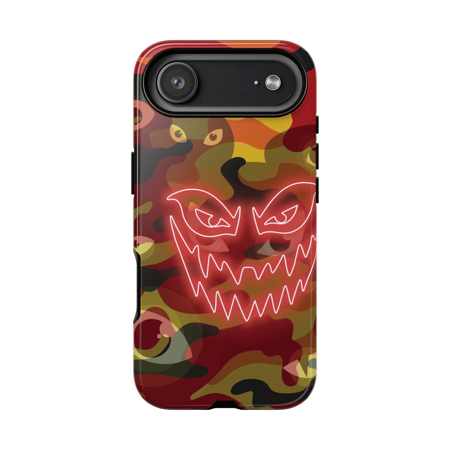 Inferno Neon Face Camo Phone Case - Red Phone Case - iPhone 17 Air / Glossy