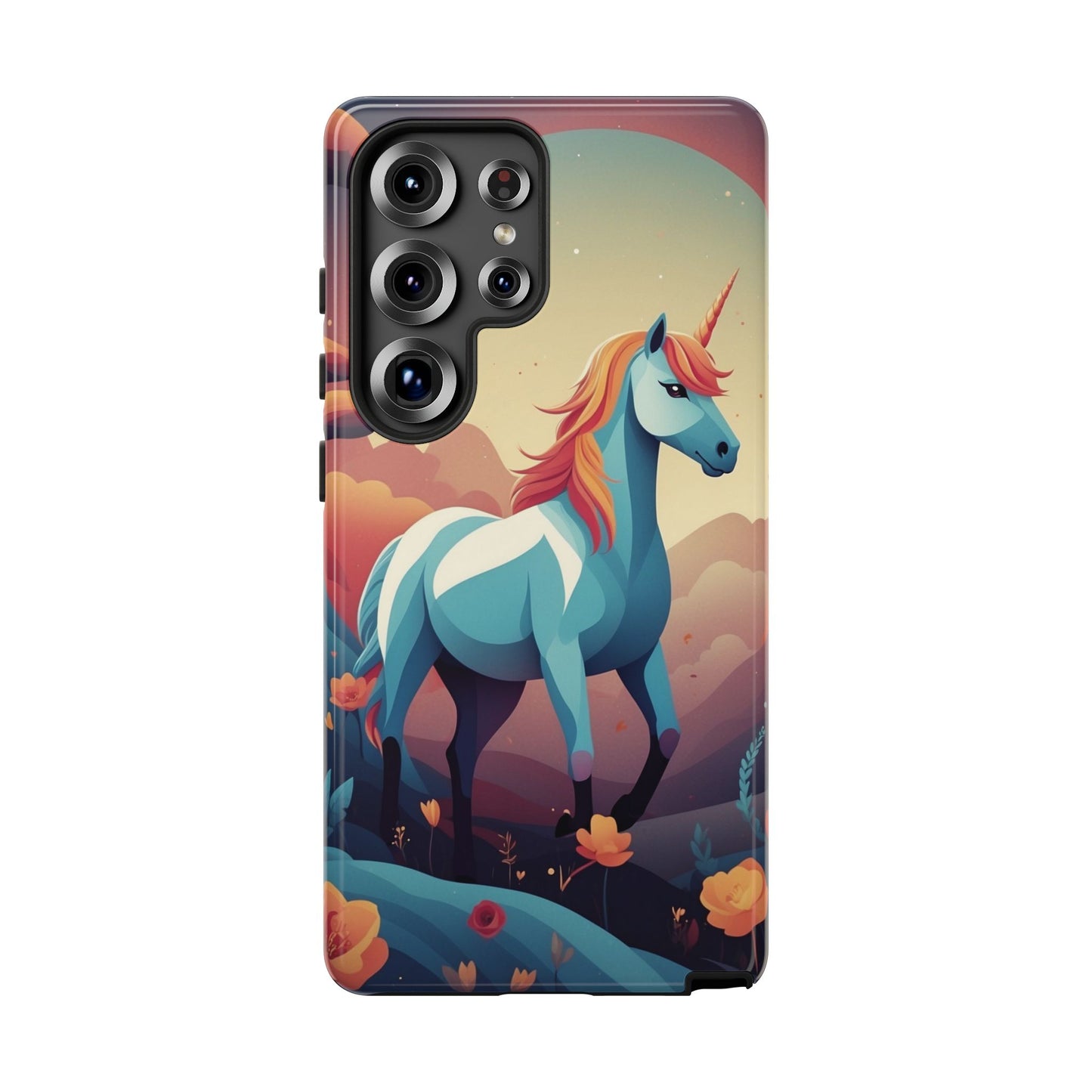 Samsung Galaxy S25 Ultra / Glossy Phone Case - Stylised Unicorn Design Phone Case