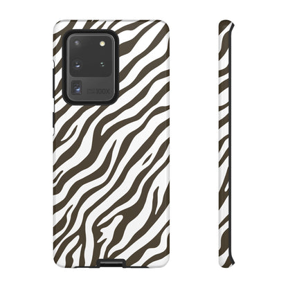Stylish Mocha Zebra Print Phone Case
