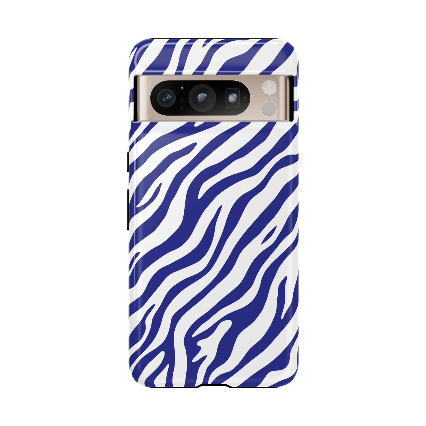 Stylish Electric Blue Zebra Print Phone Case
