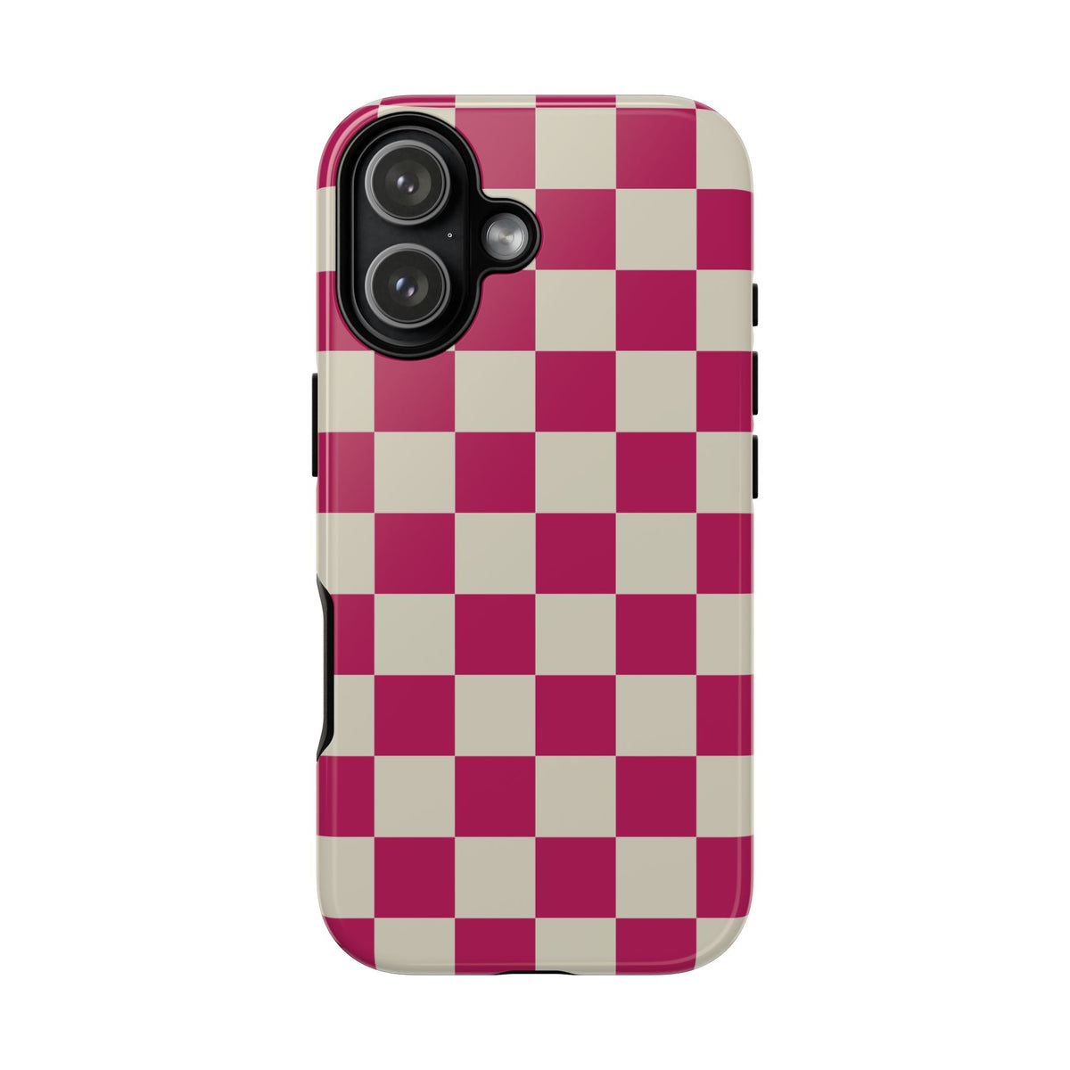 Pink & White Checked Pattern Phone Case - Pink Phone Case - iPhone 17 / Glossy