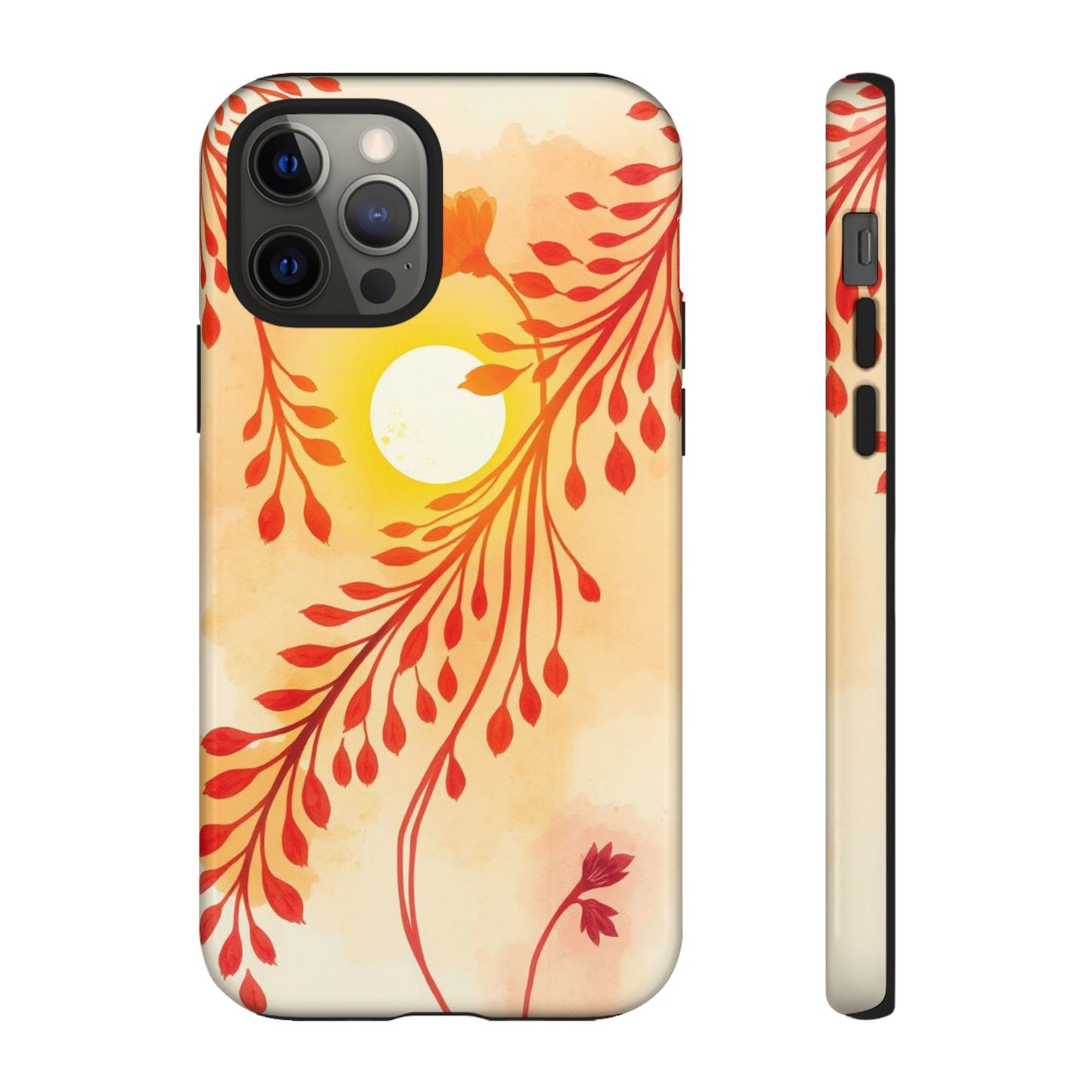 iPhone 12 Pro / Glossy Phone Case - Boho Chic Watercolour Sunset Design Phone Case