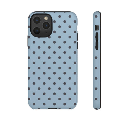 Light Blue with Dark Blue Dot Pattern Phone Case