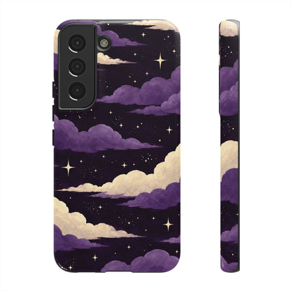 Illustrated Purple Clouds & Stars Phone Case