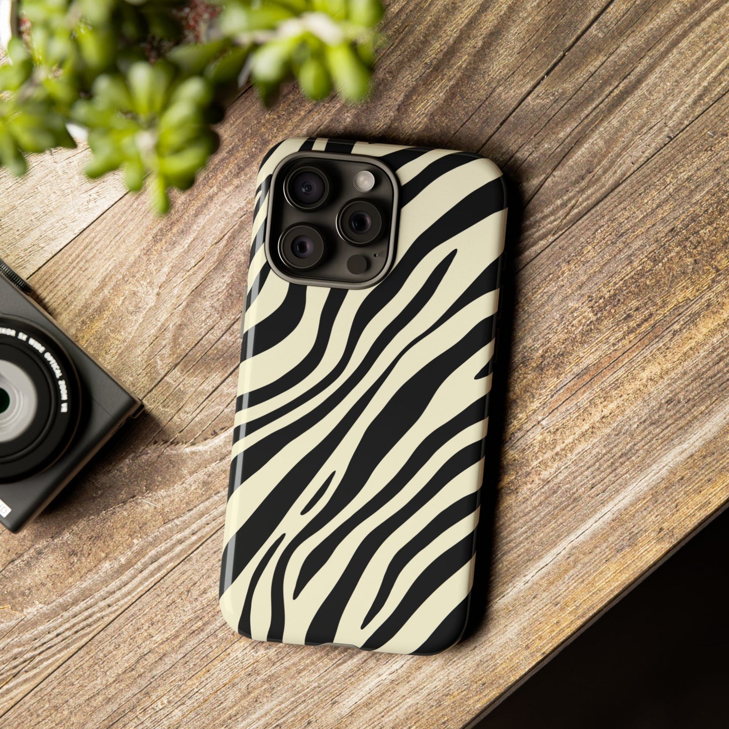 Modern Neutral Zebra Print Phone Case