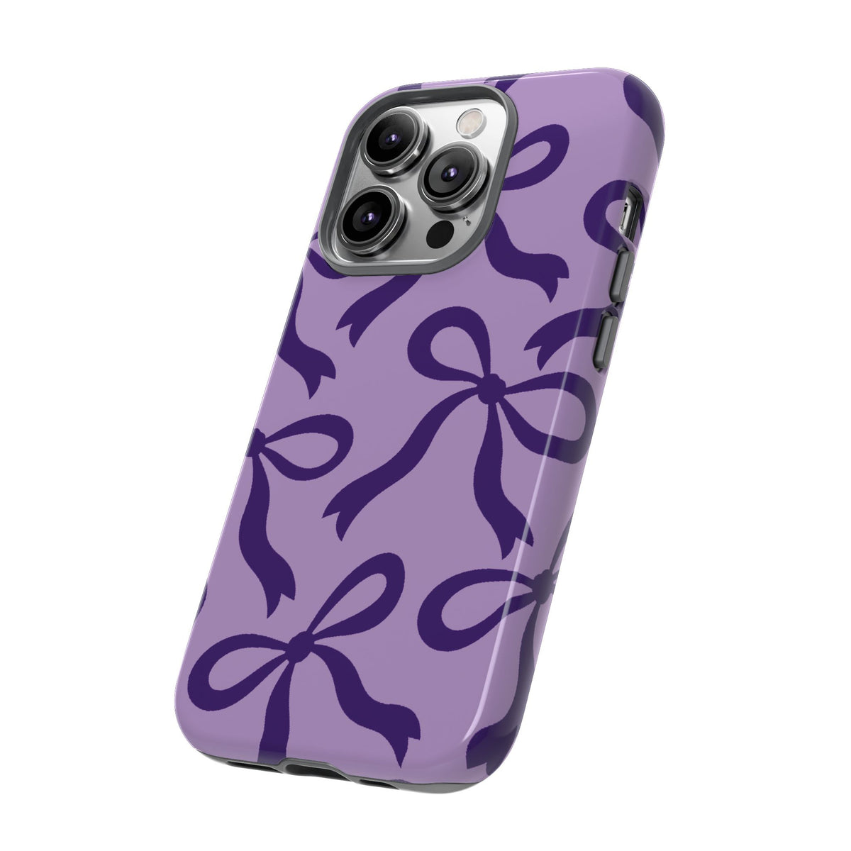 Bold Lilac and Deep Purple Bow Pattern Phone Case - Purple Phone Case