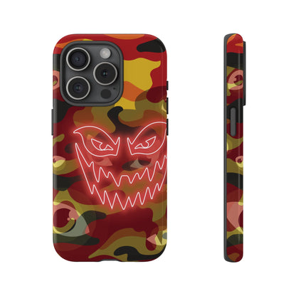 Inferno Neon Face Camo Phone Case - Red Phone Case - iPhone 15 Pro / Glossy