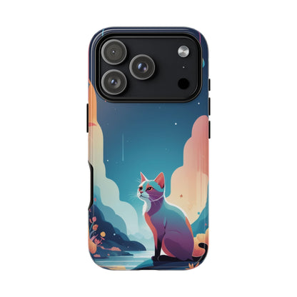 iPhone 17 Pro / Glossy Phone Case - Stylised Cat Design Phone Case