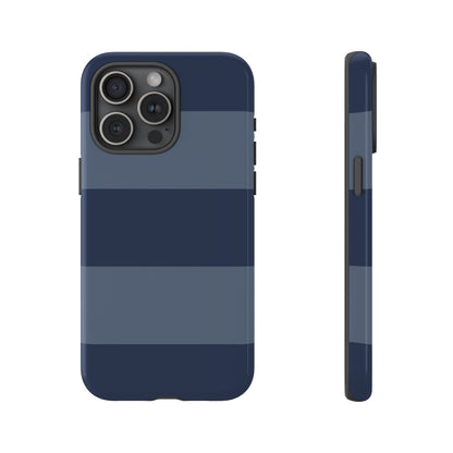 Dark Blue Horizontal Stripe Pattern Phone Case - Blue Phone Case - iPhone 15 Pro Max / Glossy