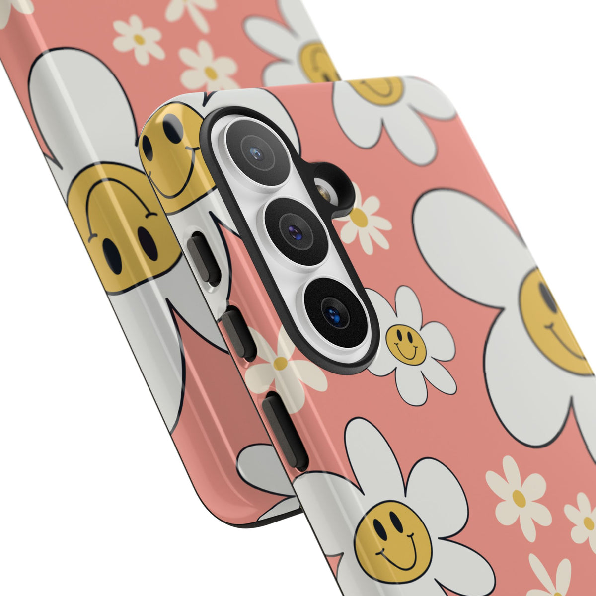 Fun Retro Daisy Pattern with Pink Background Phone Case - Pink Phone Case